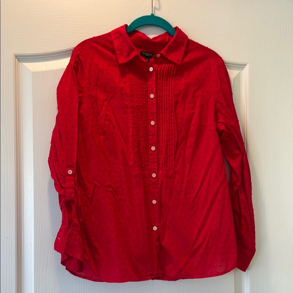 Talbots Red Button-Up Shirt - 12P